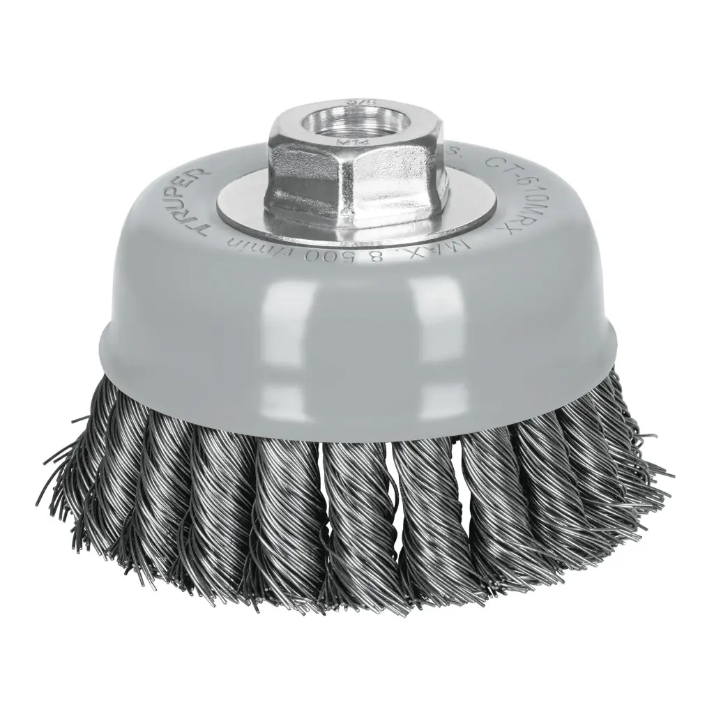 Carda copa 4' alambre trenzado grueso, Multi-rosca, Truper 100855