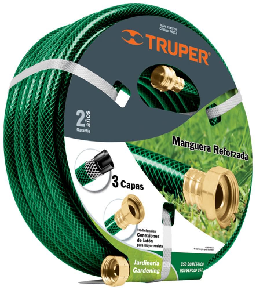MANGUERA 1/2X10M 3 CAPAS CONEXIONES METALICAS TRUPER CLASSIC 16030