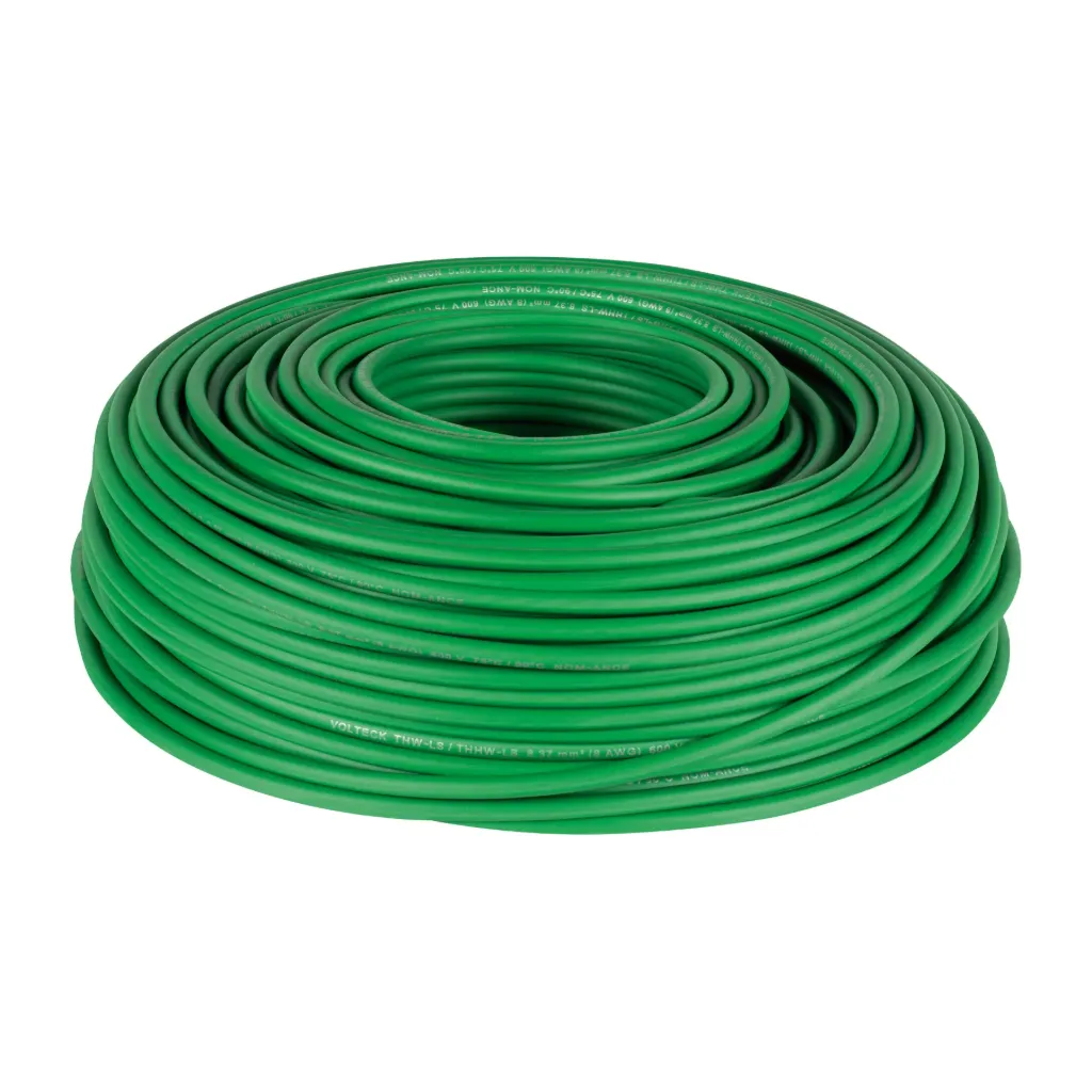 ROLLO 100 METROS CABLE ELECTRICO CALIBRE 8 COLOR VERDE VOLTECK (TRUPER) 46062