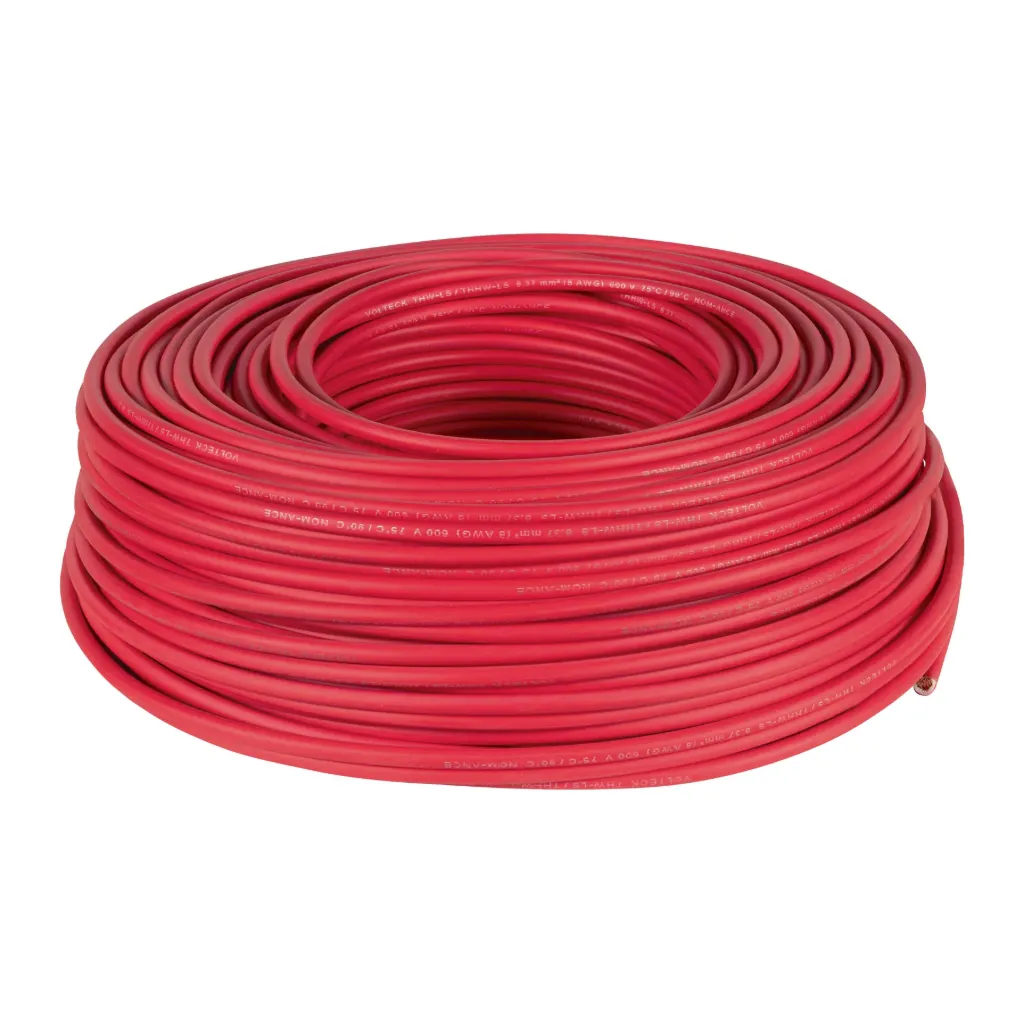 ROLLO 100 METROS CABLE ELECTRICO CALIBRE 8 COLOR ROJO VOLTECK (TRUPER) 46058