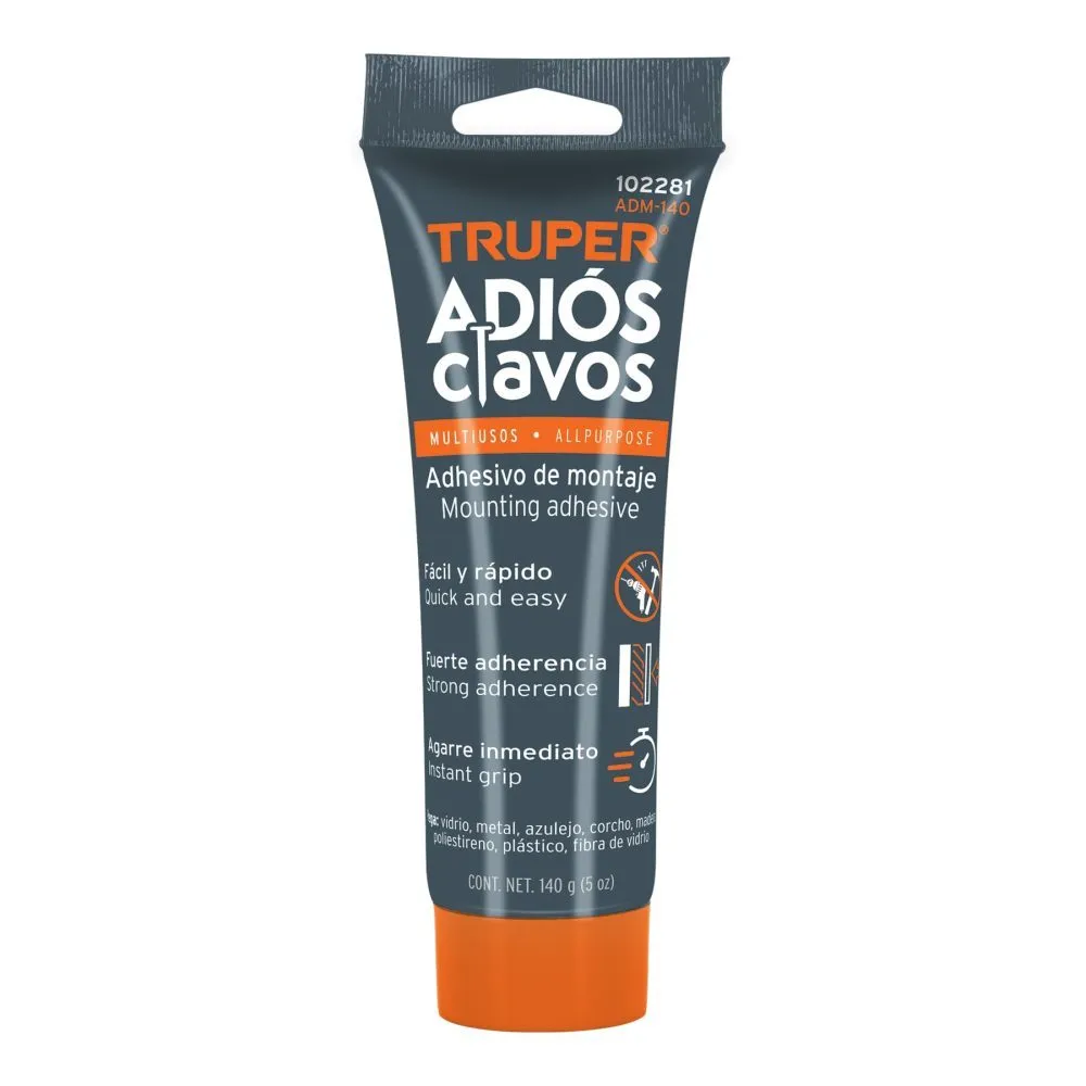 [102281] ADHESIVO DE MONTAJE ADIOS CLAVOS 140G TRUPER 102281