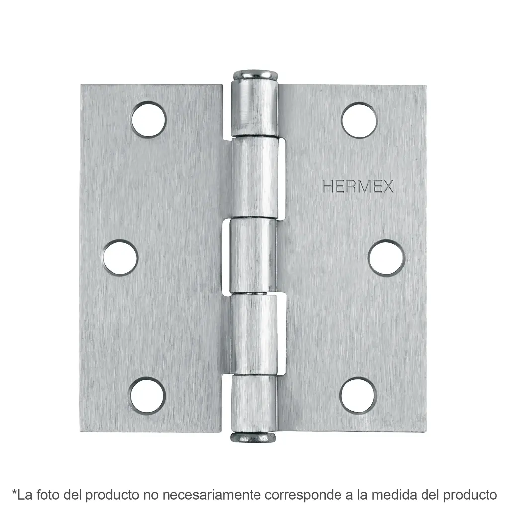 [43260] BISAGRA 2 1/2" ACERO CROMO MATE PERNO SUELTO CABEZA PLANA HERMEX 43260