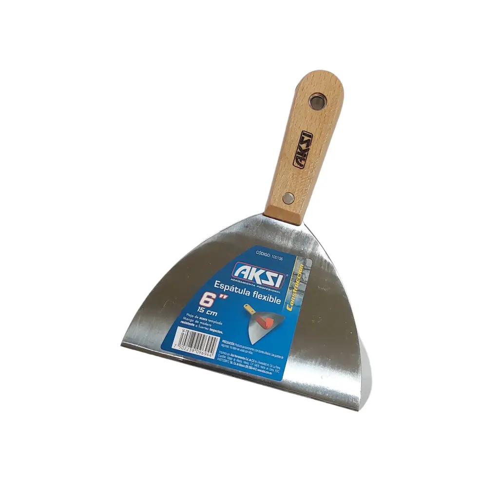 [100106] ESPATULA FLEXIBLE MGO MADERA 6" AKSI 100106