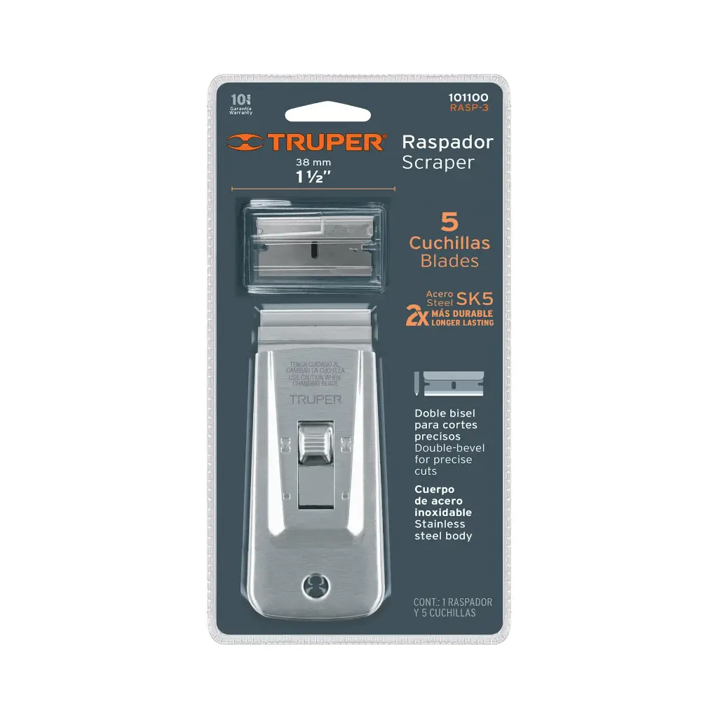 [101100] RASPADOR CON NAVAJA DE ACERO INOXIDABLE TRUPER 101100