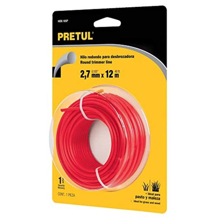 HILO REDONDO PARA DESBROZADORA ROJO 2.7MM PRETUL (TRUPER) 20025