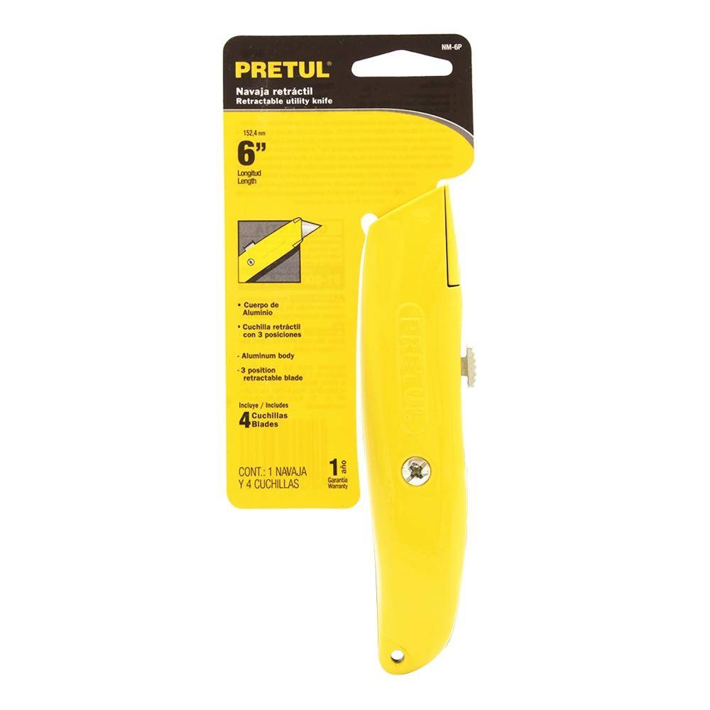 [22400] NAVAJA RETRACTIL 6" CUERPO ALUMINIO PRETUL (TRUPER) 22400