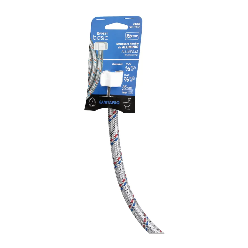 MANGUERA WC ALUMINIO 1/2x7/8 35 cm PLAST/PLAST FOSET Basic 49768 TRUPER