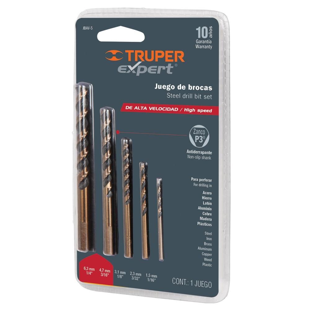 JUEGO DE BROCAS PARA METAL 5 PZAS.JBAV 5 TRUPER EXPERT 11394