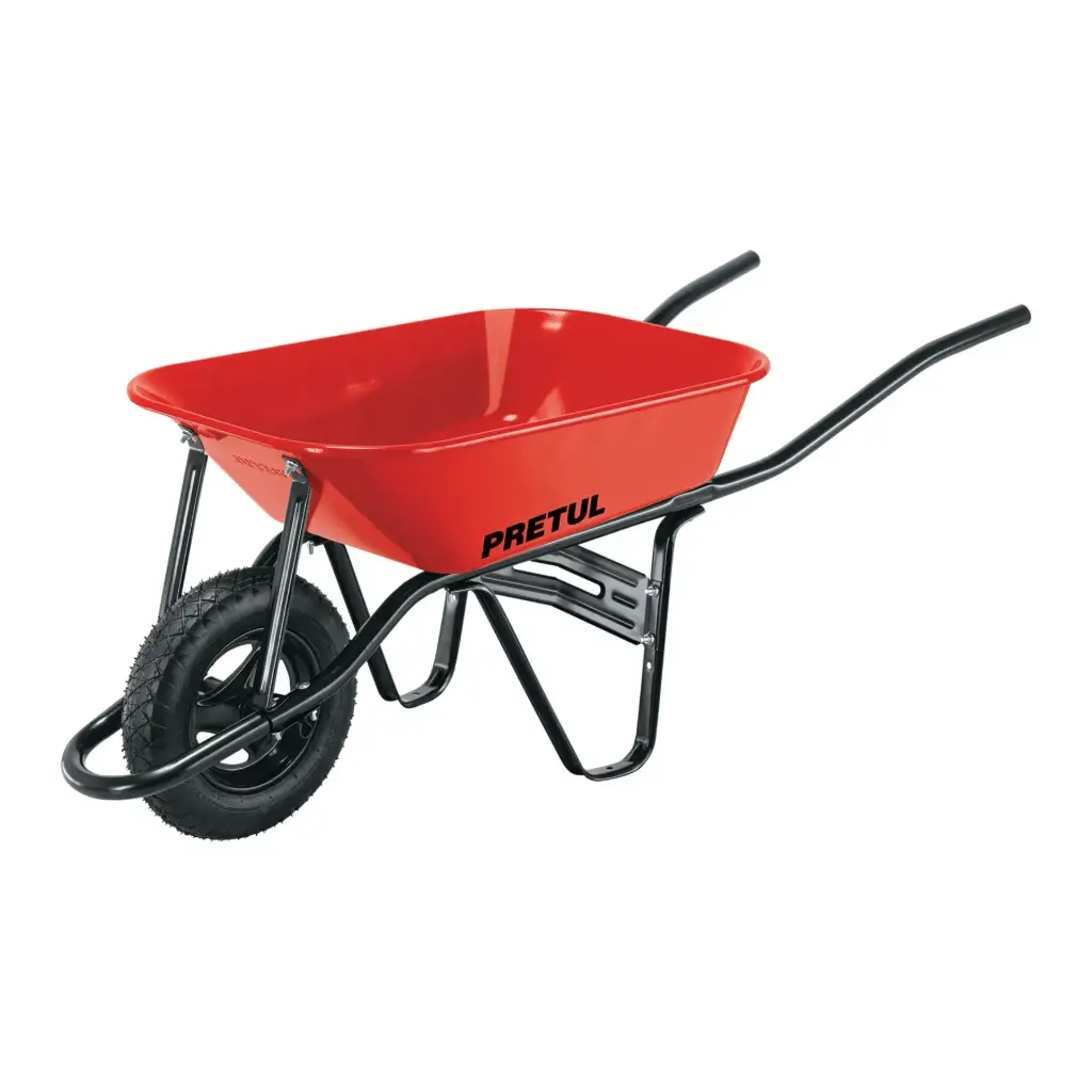 CARRETILLA 3.5FT3 ROJA NEUMATICA BASTIDOR TUBULAR PRETUL (TRUPER) 20675