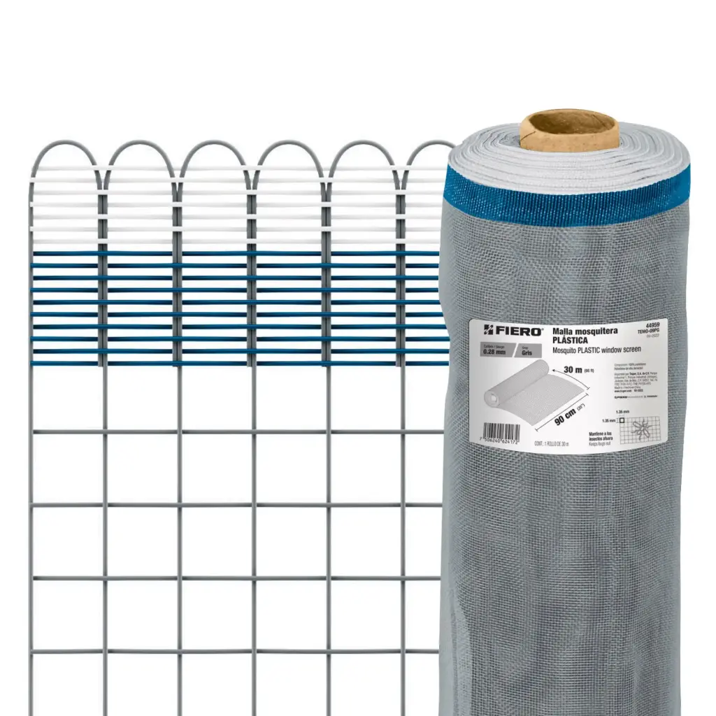 [44959] TELA MOSQUITERA PLASTICA 0.9M GRIS FIERO (TRUPER) 44959 (METRO)