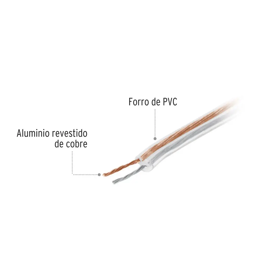 [046269] CABLE DUPLEX POLARIZADO TRANSPARENTE PARA BOCINA 16AWG VOLTECK 046269