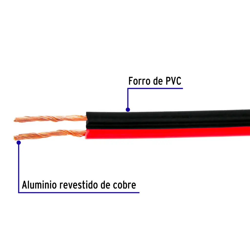 CABLE POLARIZADO BICOLOR P/BOCINA 18AWG VOLTECK 046268