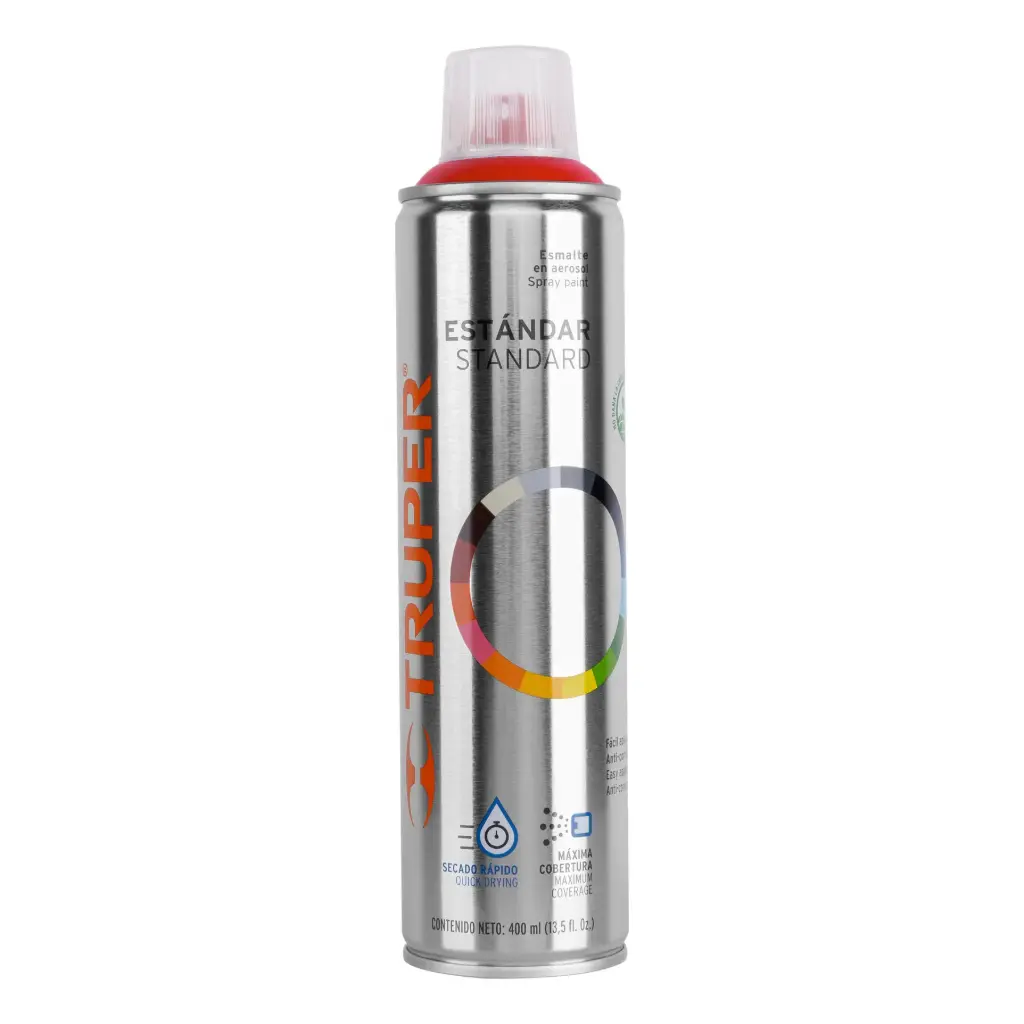 Pintura aerosol rojo seguridad, bote esbelto 400 ml Truper 12732