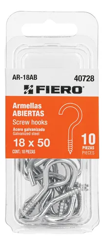 [40728] BLISTER CON 10 ARMELLAS ABIERTAS DE 18 x 50, FIERO (TRUPER) 40728