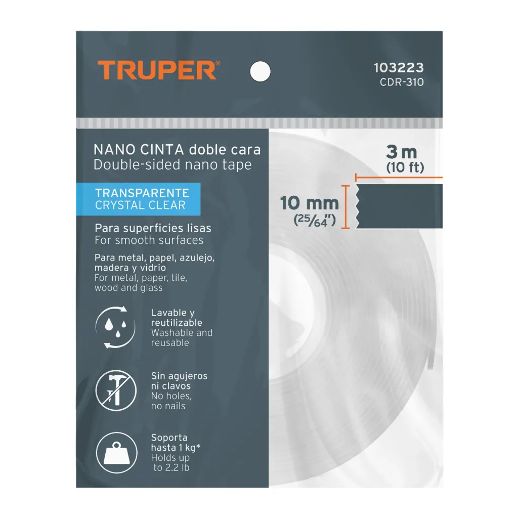[103223] CINTA NANO DOBLE CARA 10MM TRANSPARENTE 103223 TRUPER