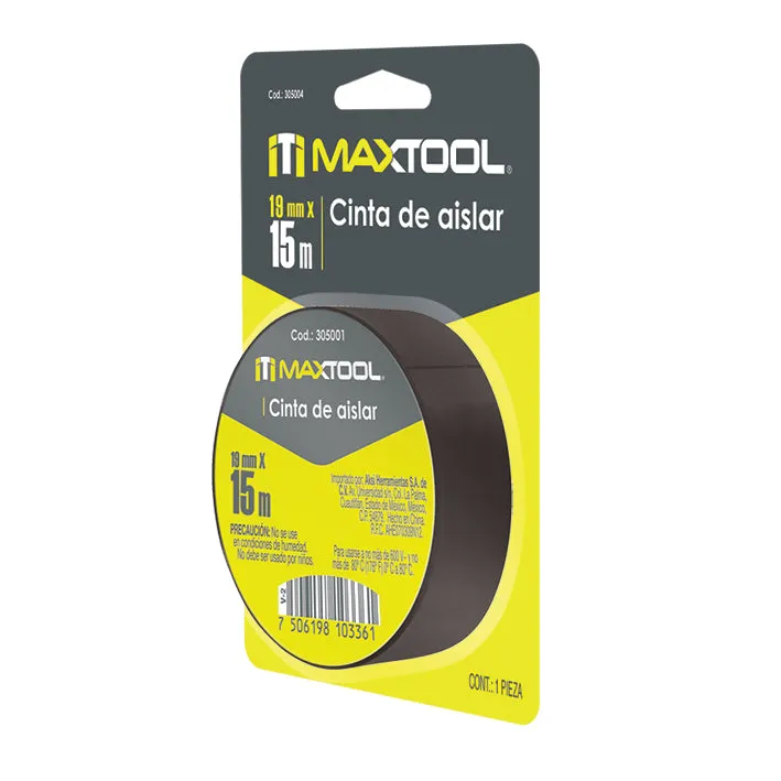 CINTA DE AISLAR 18mm x 15m, MAXTOOL 305004