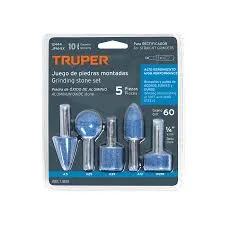 JUEGO DE 5 PIEDRAS MONTADAS ZANCO 1/4" ALTO RENDIMIENTO TRUPER 12444