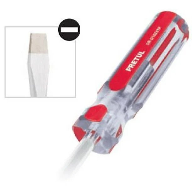 DESARMADOR PLANO M/PVC 1/4X8 PRETUL (TRUPER) 21640