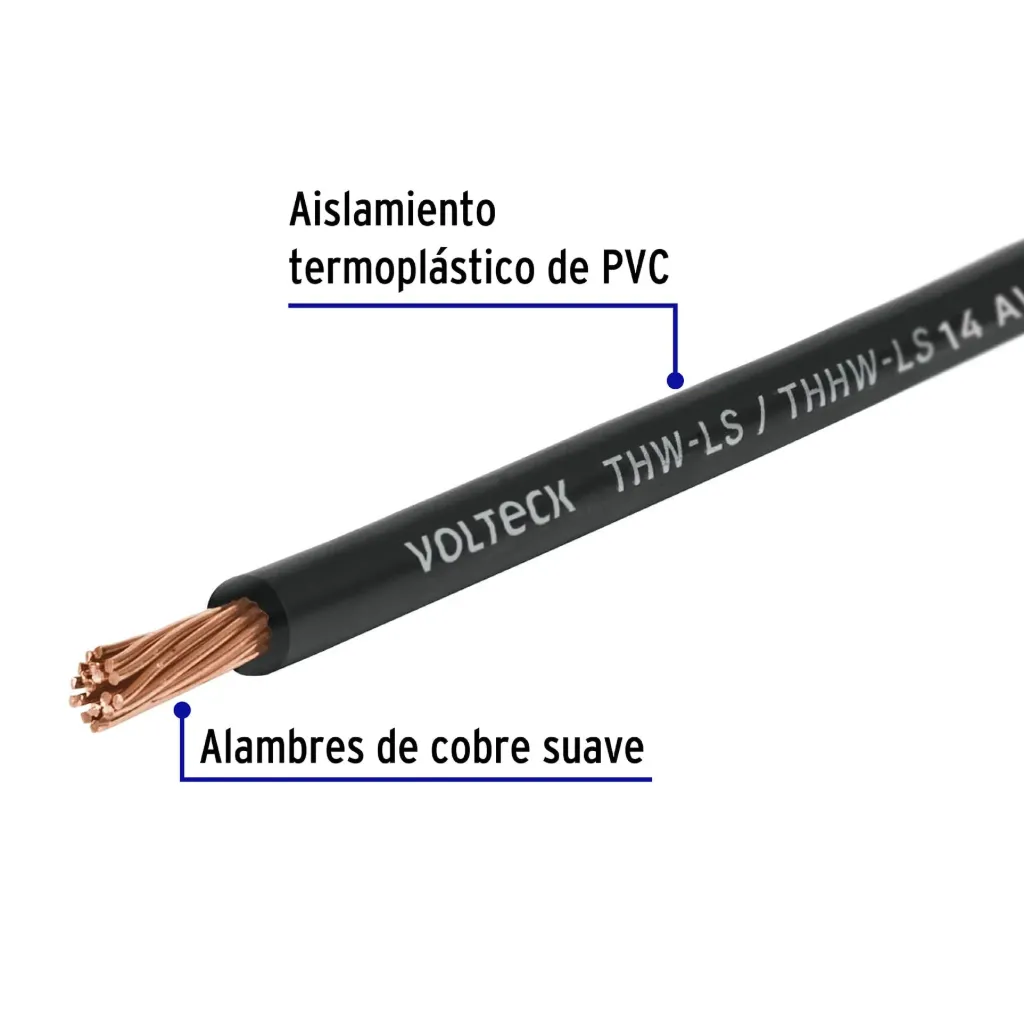 CABLE ELECTRICO CAL.14 COLOR NEGRO METRO VOLTECK (TRUPER) 46053