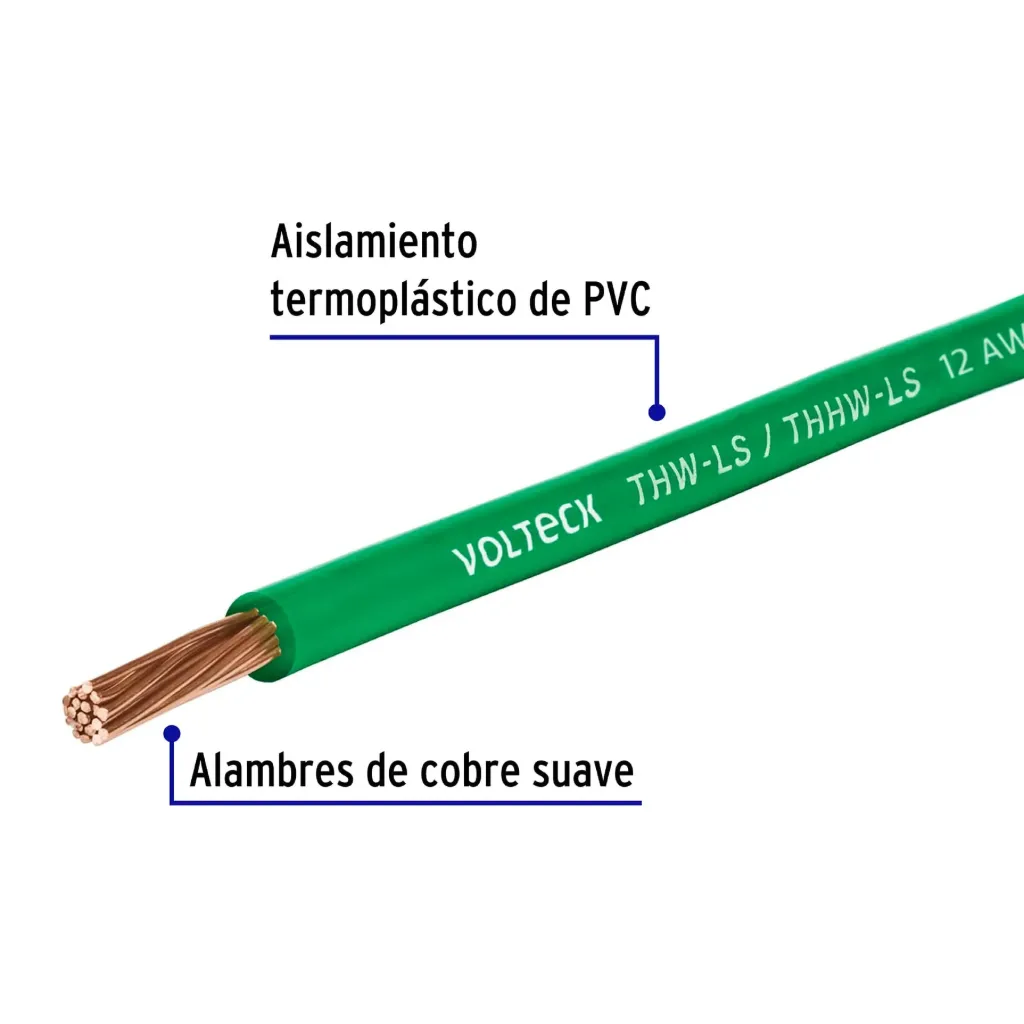 CABLE ELECTRICO CAL.12 COLOR VERDE METRO VOLTECK (TRUPER) 46064