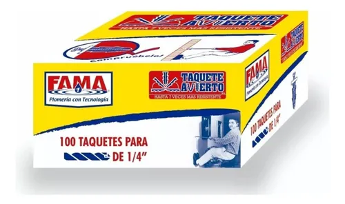 TAQUETE PLASTICO ABIERTO 1/4 100PZ FAMA 9491