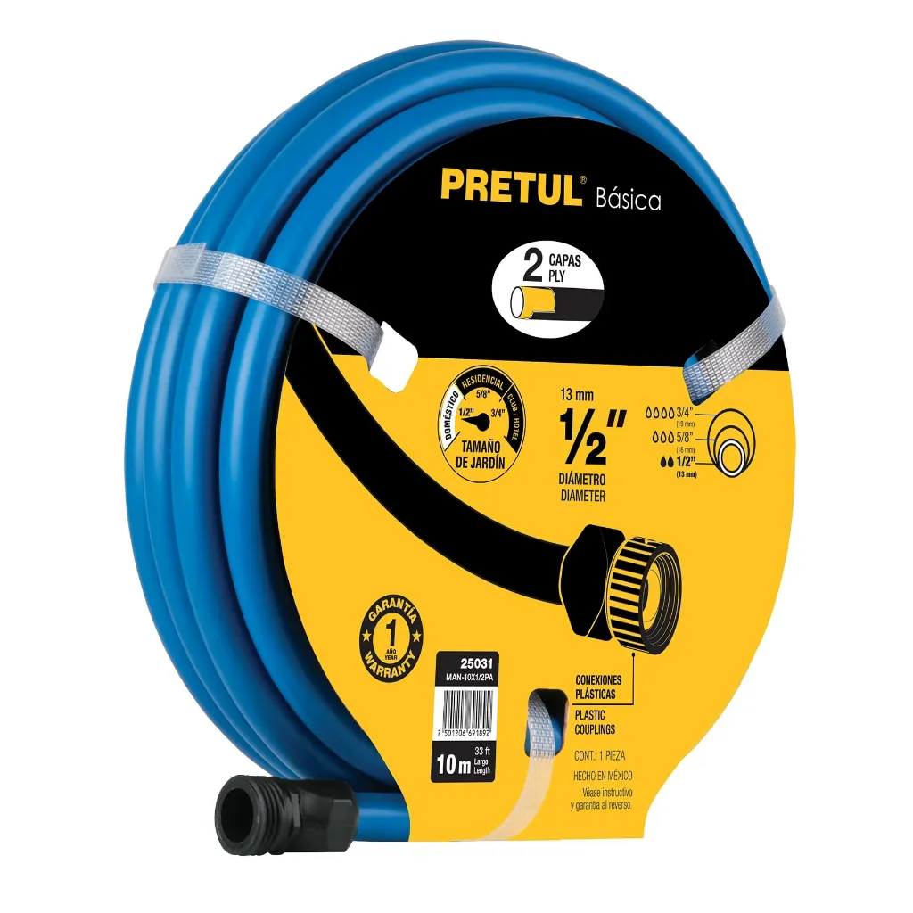 MANGUERA 1/2X10MTS 3 CAPAS CONEX PLAST PRETUL AZUL (TRUPER)