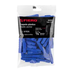 TAQUETE PLASTICO 3/8 BOLSA 50PZ FIERO (TRUPER) 44201