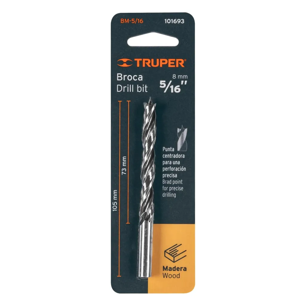 BROCA CON PUNTA CENTRADORA PARA MADERA 5/16",TRUPER 101693