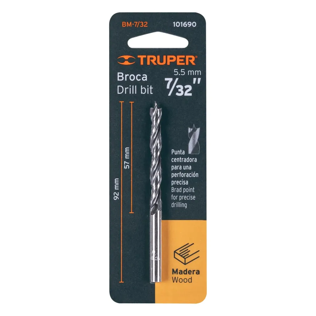 BROCA CON PUNTA CENTRADORA PARA MADERA 7/32",TRUPER 101690