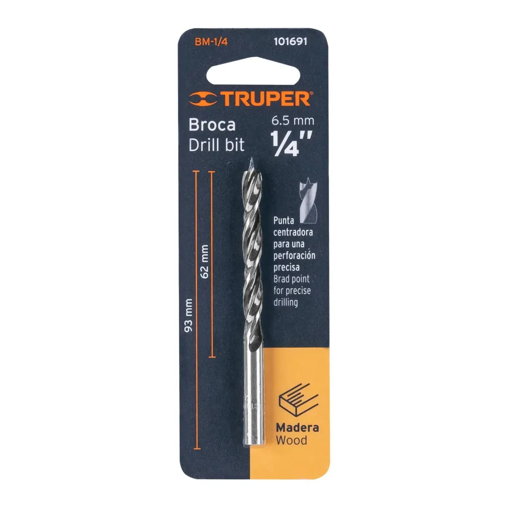 BROCA CON PUNTA CENTRADORA PARA MADERA 1/4",(TRUPER)101691
