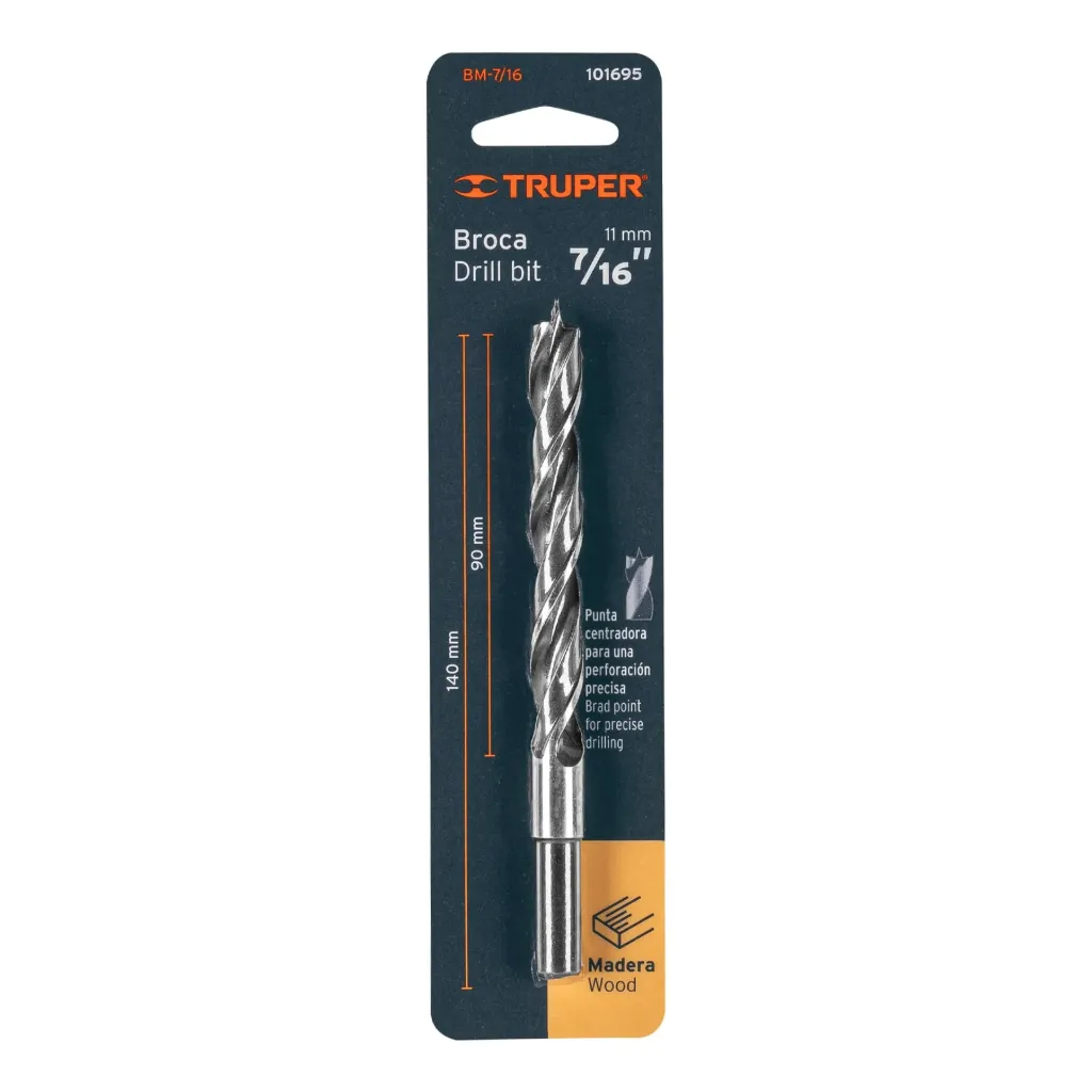 BROCA CON PUNTA CENTRADORA PARA MADERA 7/16",(TRUPER)