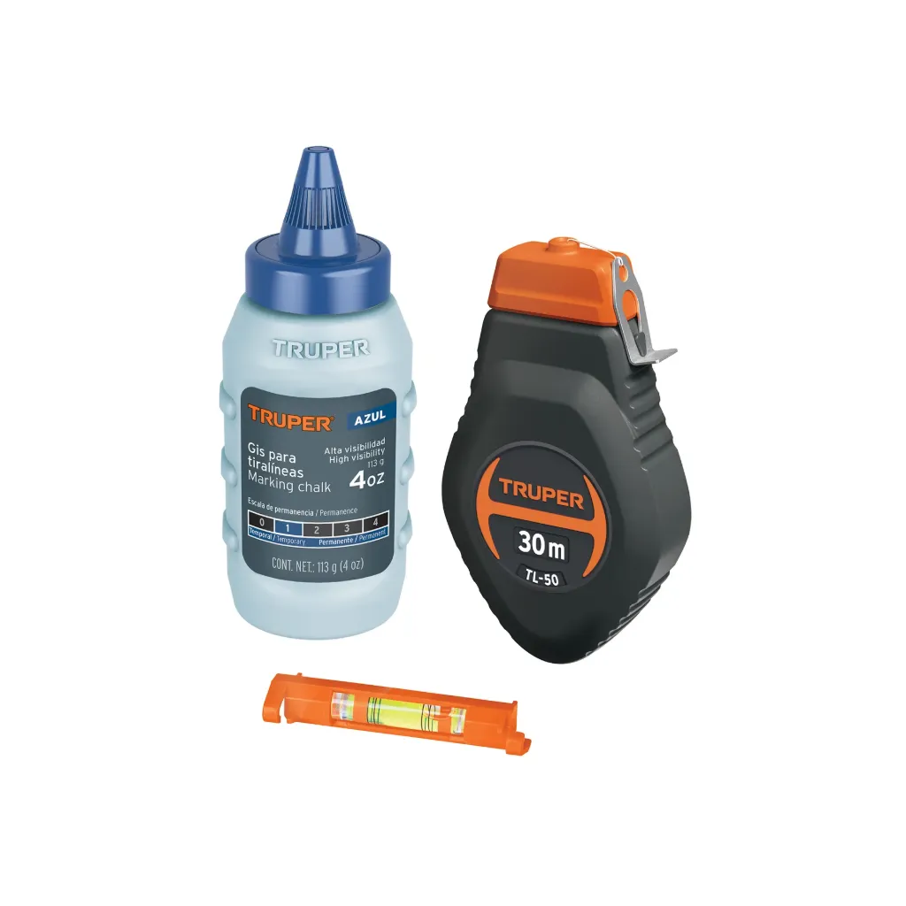 TIRALINEAS PLASTICO CON GIS NIVEL 30M(100)FT, TRUPER 18574