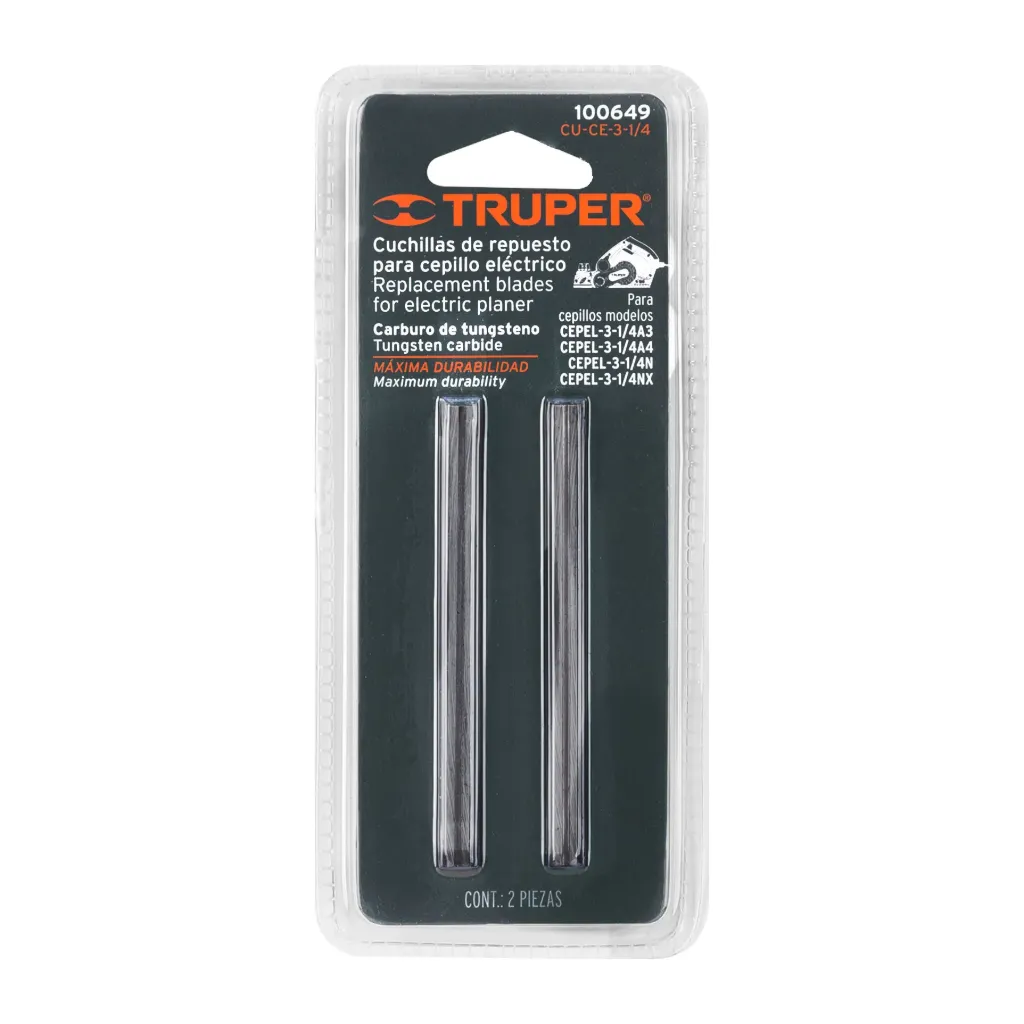 BILISTER CON 2 CUCHILLAS CARBURO DE TUNGSTENOP/CEPEL-3-1/4A4 TRUPER 100649