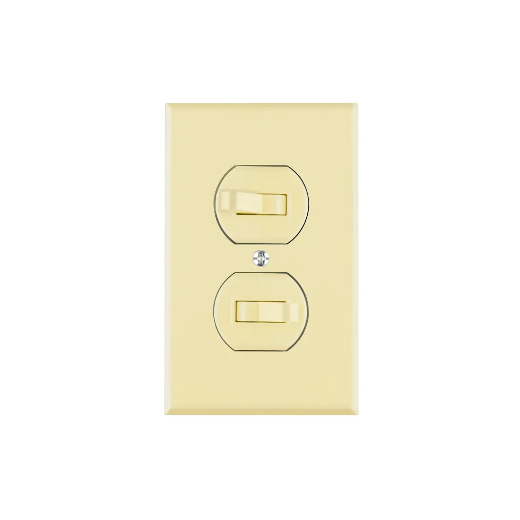 PLACA ARMADA 2 INTERRUPTORES SENCILLO,LINEA STANDARD, MARFIL VOLTECK (TRUPER) 48492