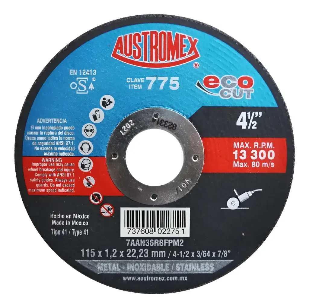 DISCO CORTE METAL-INOX 4 1/2 AUSTOMEX MOD:775