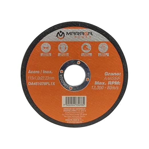 DISCO DE CORTE METAL 4 1/2" MARAGA DA451078FL1X