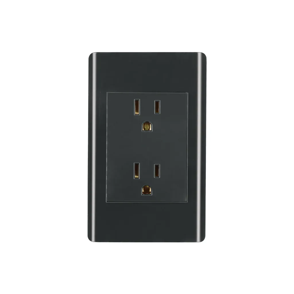 [47902] PLACA ARMADA NEGRA CONTACTO DUPLEX 3 MODULOS LISBOA VOLTECK (TRUPER) 47902