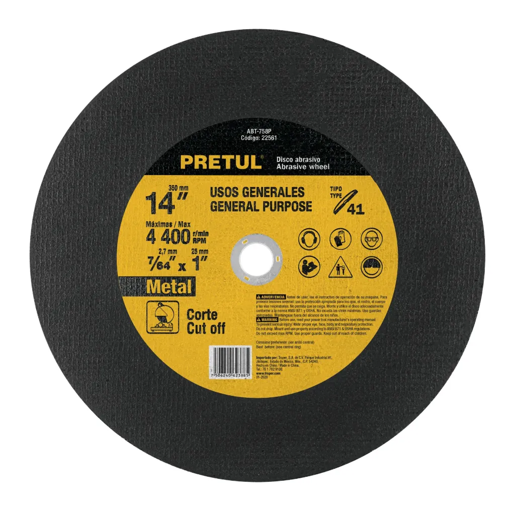 DISCO DE CORTE METAL 14"X2.8MM PRETUL (TRUPER) 22561