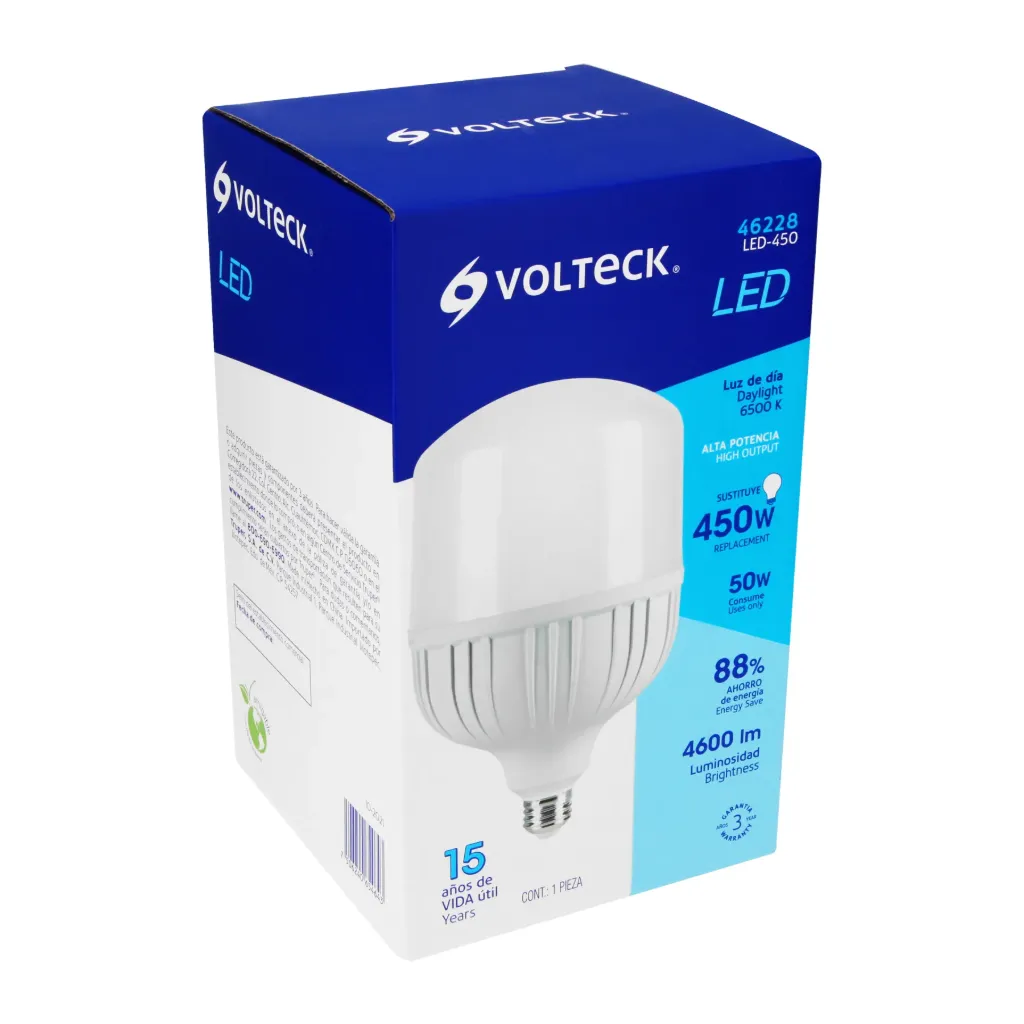 [46228] LAMPARA LED ALTA POTENCIA E26 50W LUZ DE DIA VOLTECK (TRUPER) 46228