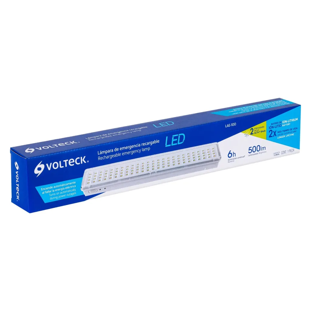 [43009] LUMINARIOS DE EMERGENCIA RECARGABLES 500LM-250LM VOLTECK (TRUPER) 43009