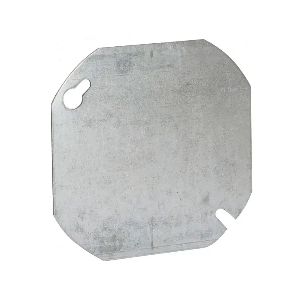 [T35] TAPA REDONDA 4" OCTAGONAL CIEGA GALVANIZADA T35