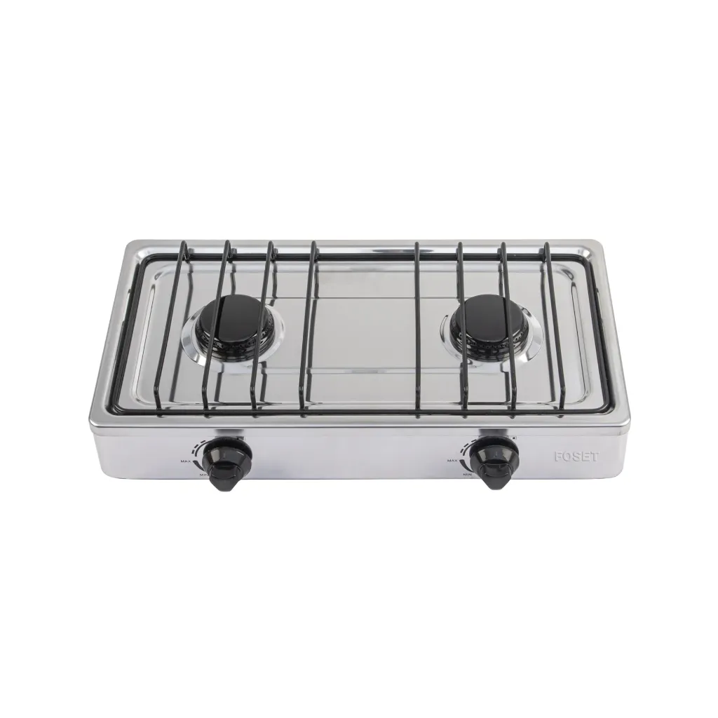 [48234] PARRILLA DE GAS SOBREPONER 2QUEMADORES, INOXIDABLE FOSET (TRUPER) 48234
