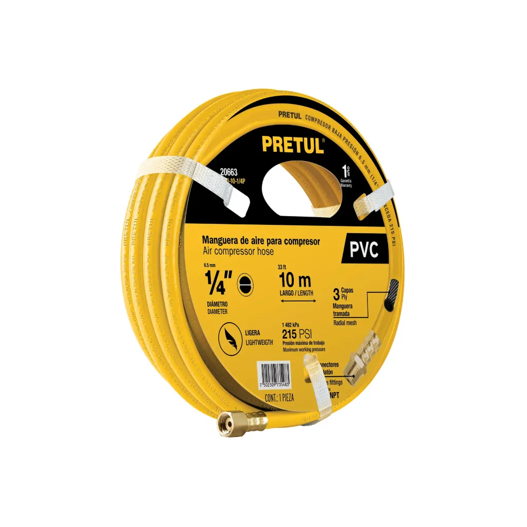 [20663] MANGUERA PARA COMPRESOR 1/4 PVC 10M PRETUL (TRUPER) 20663