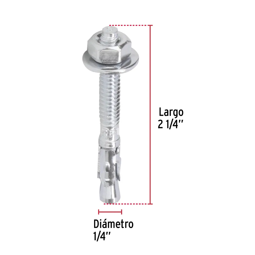 TAQUETE ARPON 1/4" x 2¼" FIERO (TRUPER) 46658