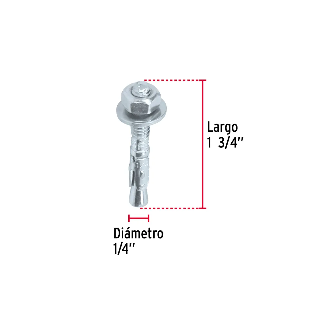 TAQUETE ARPON 1/4" x 1¾" FIERO (TRUPER) 46657