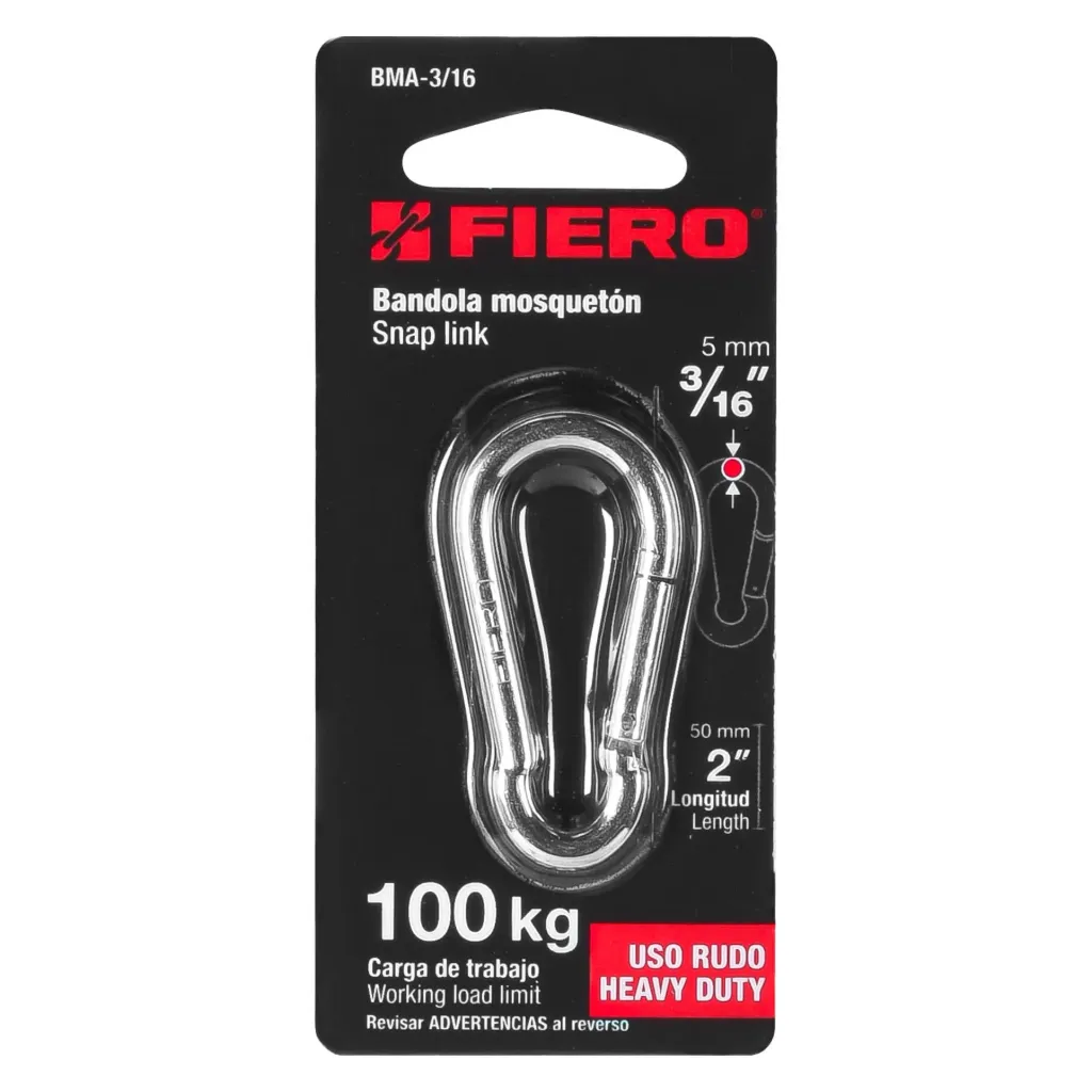 BANDOLA MOSQUETÓN 3/16" FIERO (TRUPER) 44037