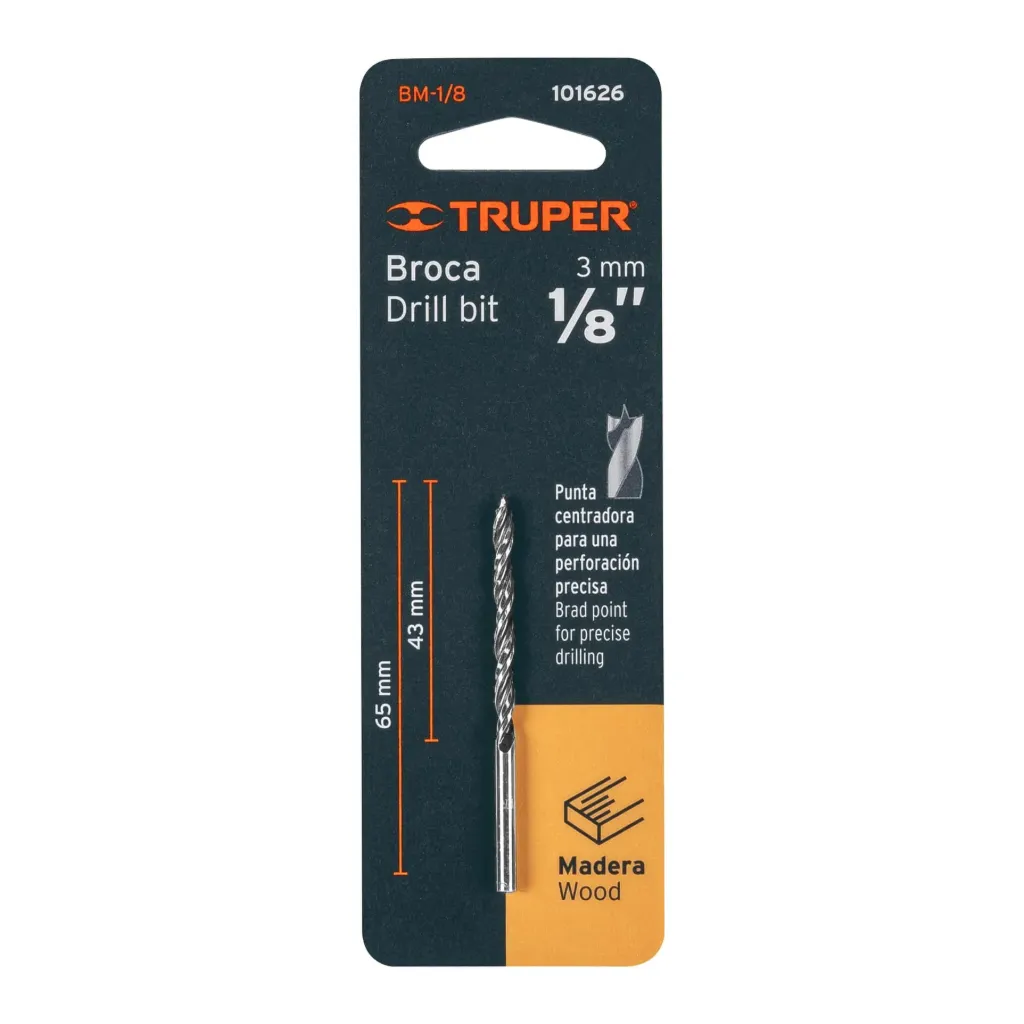 BROCA PARA MADERA 1/8" 3 FILOS