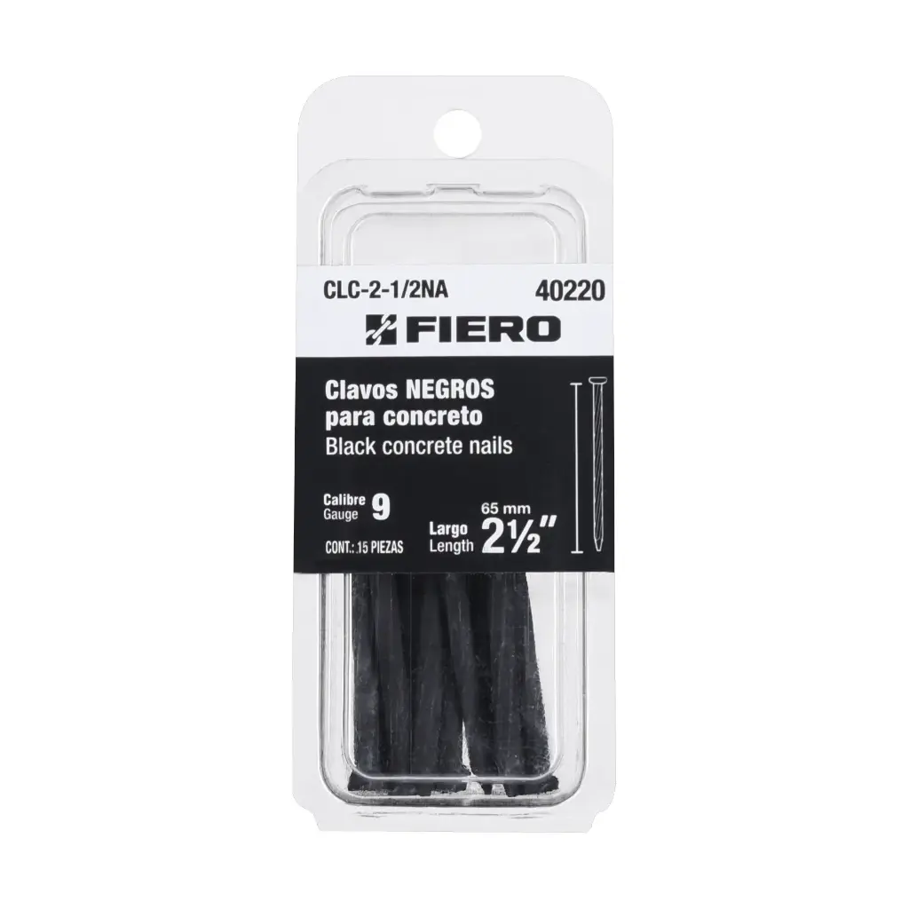 CLAVO PARA CONCRETO 2 1/2" BLISTER FIERO (TRUPER) 40220